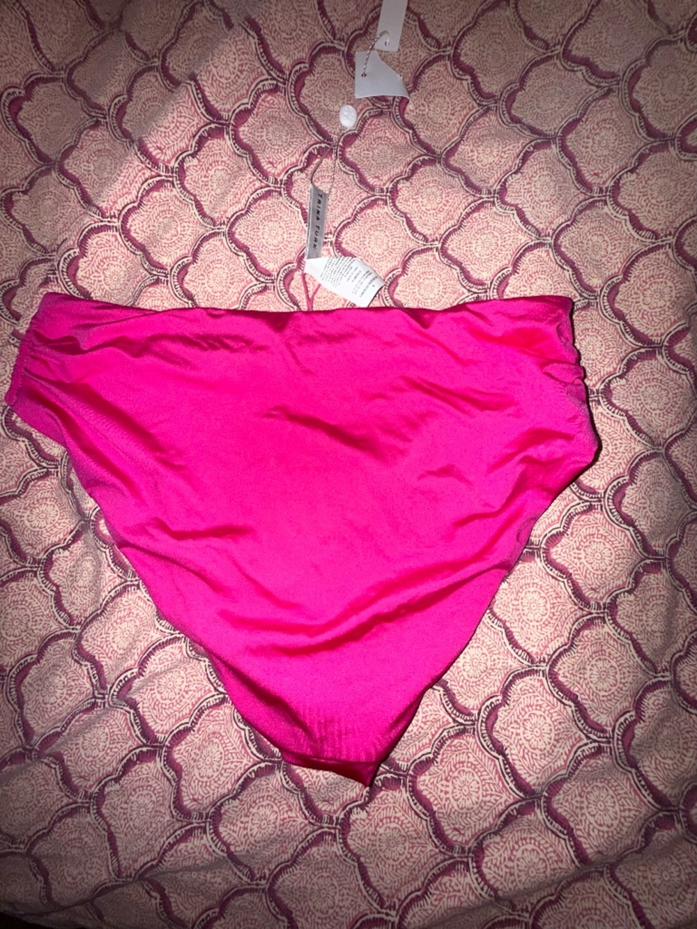 Trina turk sz 6 pink swimsuit bikini bottoms side v Monaco high waist - Picture 6 of 6